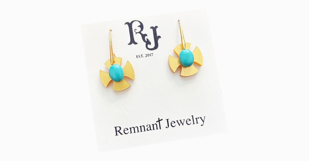 Turquoise Cross earrings