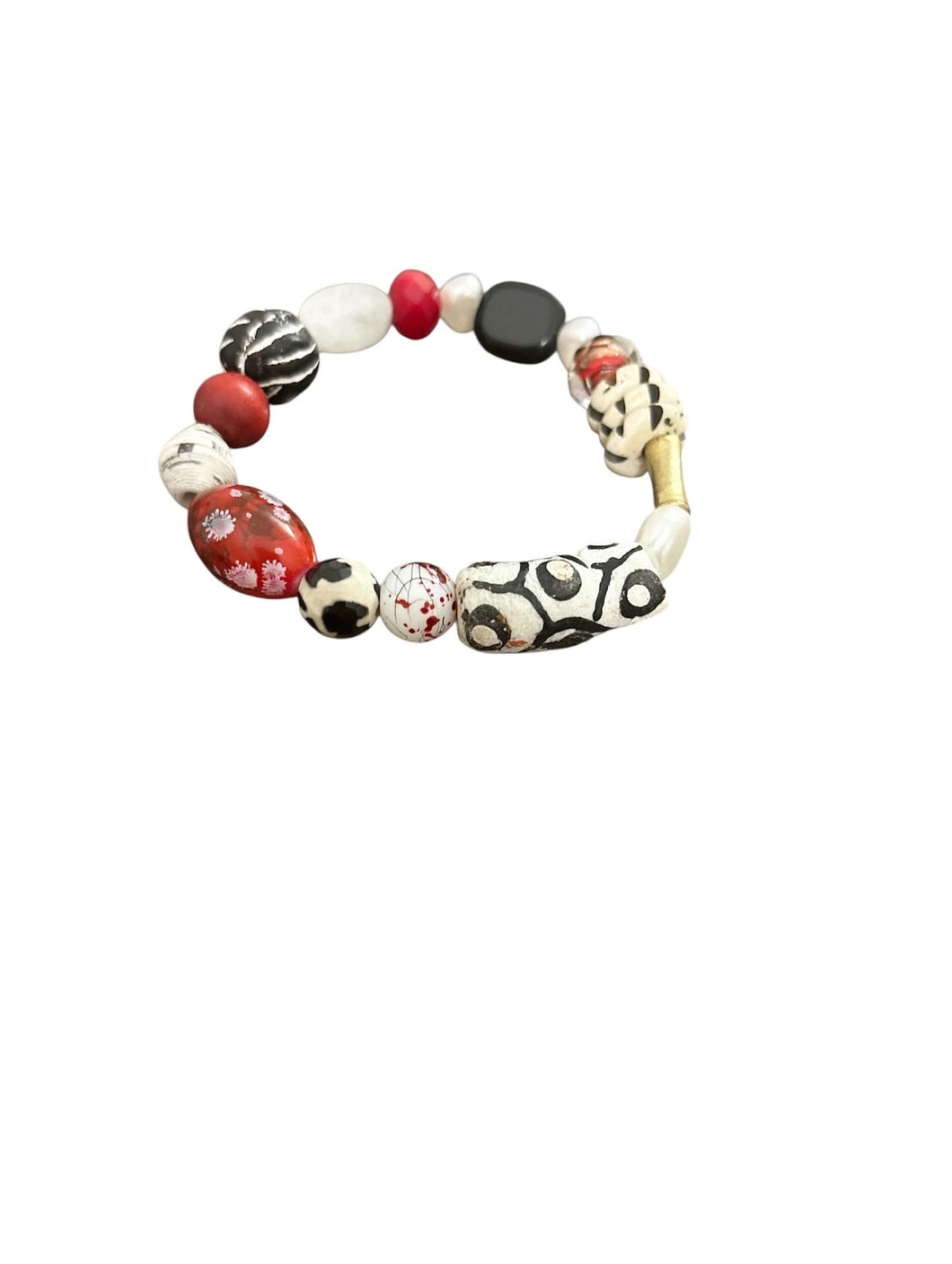 Red Garnet Black Game Day Bracelet