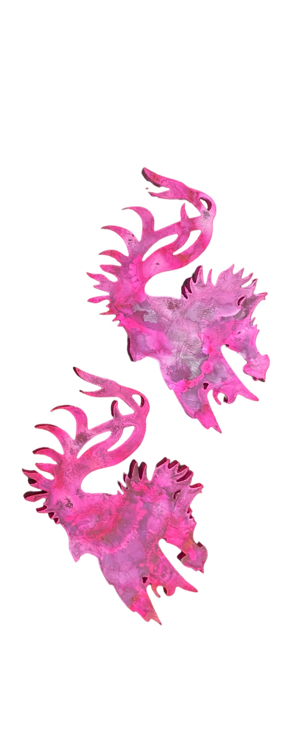 Graffiti Pink Hues Gamecock Earrings