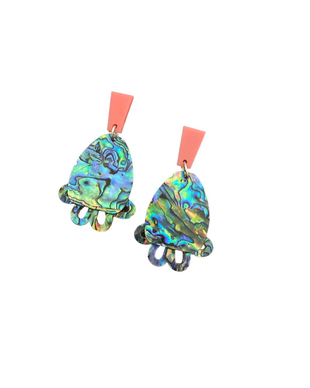 Abalone Jelly Fish Earrings
