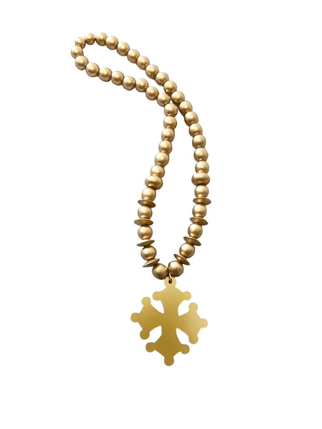 Gold Dotted Cross Necklace