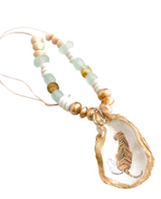 Load image into Gallery viewer, Striped Tiger Oyster Thin Strap Necklace

