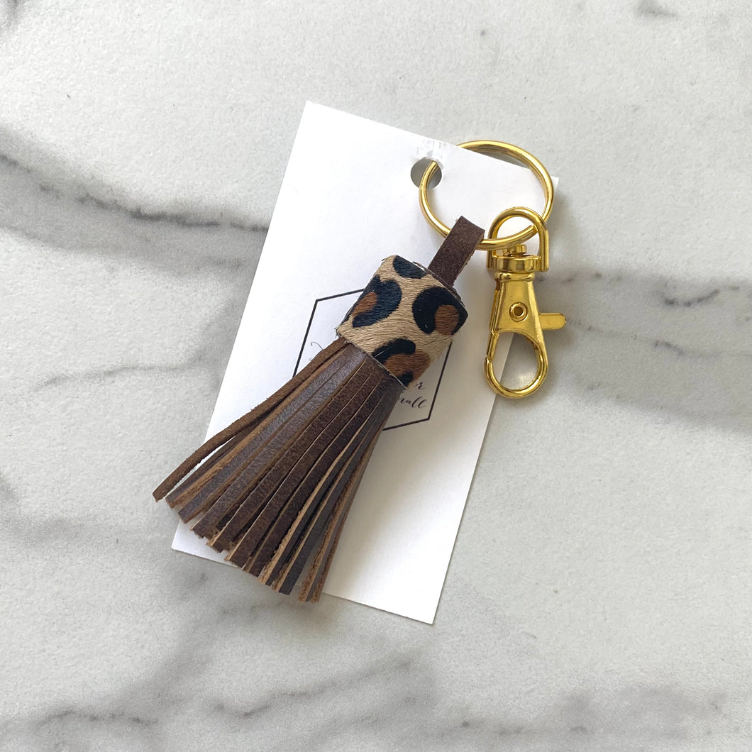 Leopard Leather Keychain