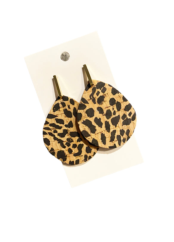 Leopard Cork Earrings