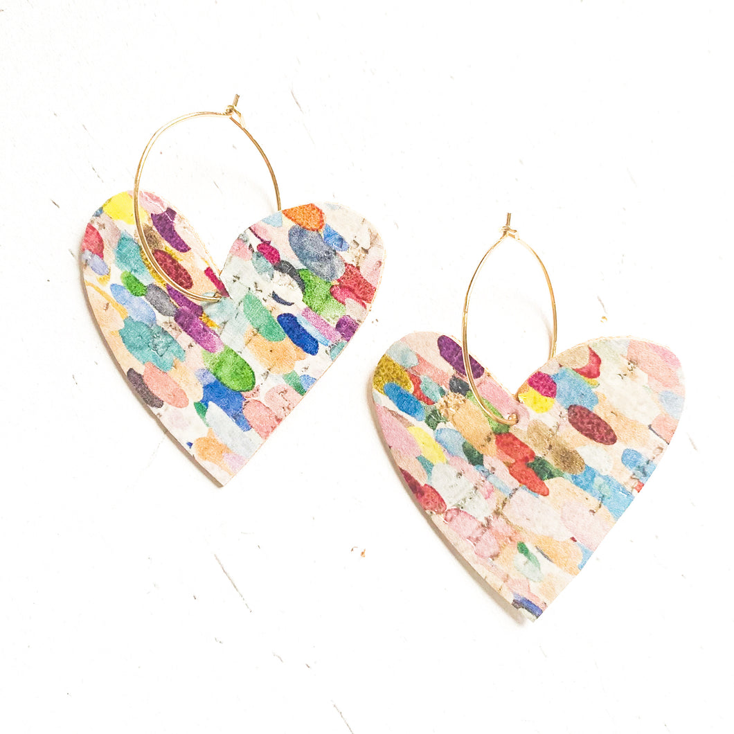 Spring Confetti Heart Earrings