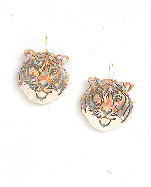Graffiti Tiger Earrings