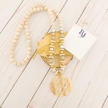 Load image into Gallery viewer, Neutral Monogram Necklace With Bone Pendant
