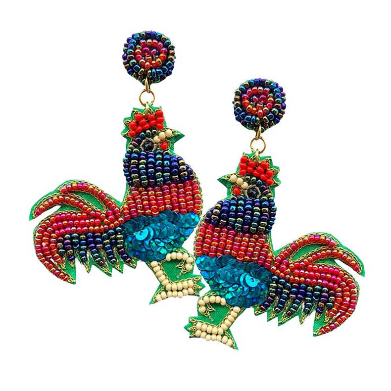 Multi Rooster Earrings