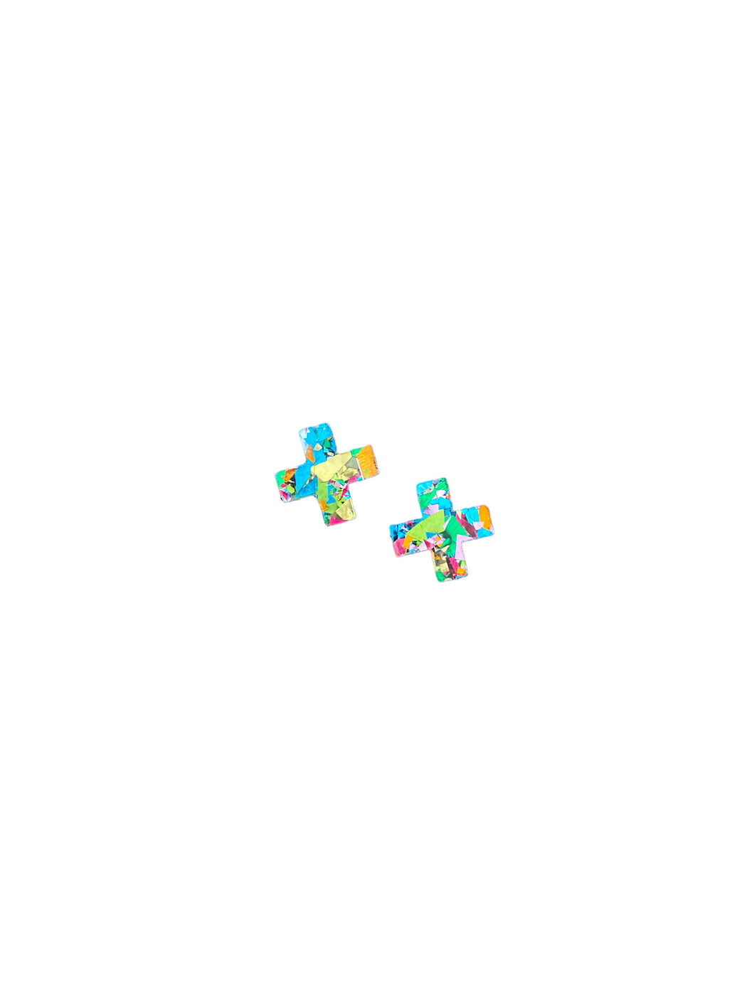 Tinsel Miniature Cross Studs