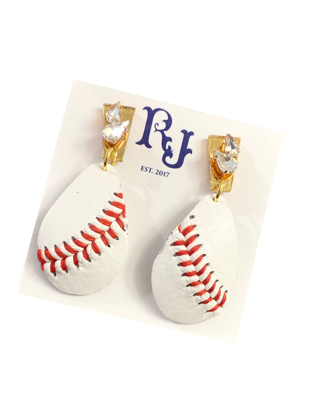 Vintage Jewel Baseball Earrings